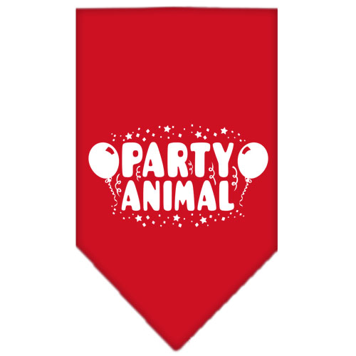 Party Animal Screen Print Bandana Red Large